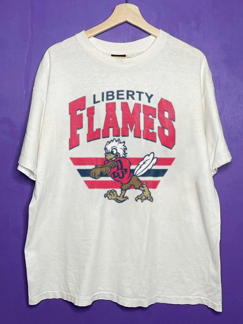 Vintage Liberty Flames Football Unisex Shirt, Liberty University Men Women Shirt